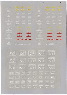 Feuerwehr Aufbaufirmen Embleme Weiß H0 1:87  ca.  6 x 10 cm