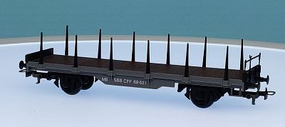 Kleinbahn Flachwagen mit Rungen SBB