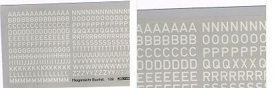Müller  Decal 1:87Fliegersicht Buchstaben 3,5 mm weiß