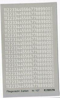 Müller  Decal 1:87Fliegersicht Zahlen 3,5 weiß