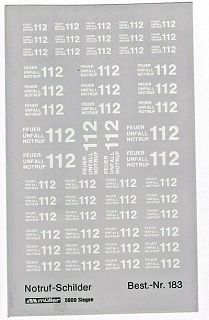 Müller  Decal 1:87 Notruf Feuerwehr Notruf 112 Weiß