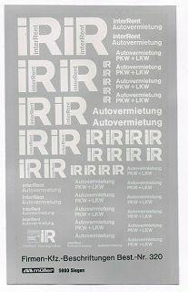 Müller  Decal 1:87InterRent Autovermietung PKW+LKW weiß silber