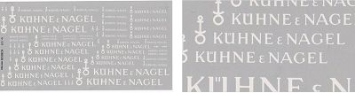 Müller  Decal 1:87   KÜHNE & NAGEL Spedition weiß ca. 10 x 20 cm