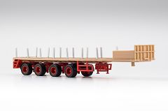 Ballast-Trailer  4achsig, BEIGE-ROT