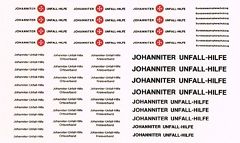 Johanniter Unfall-Hilfe Beschriftungen ca. 6 x 10 cm