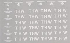 THW Technisches Hilfswerk Beschriftungen Weiß mit Silber H0 1:87  ca. 6 x 10 cm