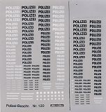 POLIZEI Beschriftungen Schwarz und Weiß H0 1:87  ca. 10 x 10 cm