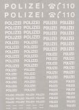 POLIZEI Beschriftungen Schwarz, Silber und Weiß H0 1:87  ca. 6 x 10 cm