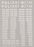 POLIZEI Beschriftungen Schwarz, Silber und Weiß H0 1:87  ca. 6 x 10 cm