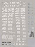 POLIZEI Beschriftungen Schwarz, Silber und Weiß H0 1:87  ca. 6 x 10 cm