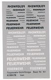 FEUERWEHR Schriftzüge Schwarz und  weiß  ca. 6 x 10 cm H0 1:87