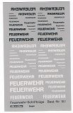 FEUERWEHR Schriftzüge Schwarz und  weiß  ca. 6 x 10 cm H0 1:87