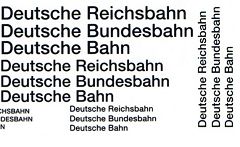 Deutsche Bahn, Deutsche Bundesbahn, Deutsche Reichsbahn Schriften, Schwarz ca. 6 x 10 cm  H0 1:87