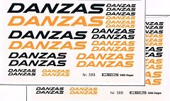 DANZAS Schwarz, Orange, 2 Bogen ca. 6 x 10 cm H0 1:87