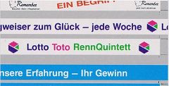 Reklameschriften für Stadtbusse Wertkauf*, Deutsche Bank, Lotto Toto RennQuintett, Remember uvm. ca. 10 x 20 cm H0 1:87