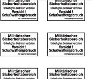 20 Schilder und 20 Stahlstäbe (für Bundeswehr) Militärischer Sicherheitshinweis uvm.  ca. 6 x 10 cm H0 1:87