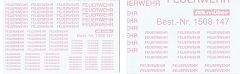 Müller  Decal 1:87 Feuerwehr div. Größen Leucht rot 