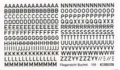 Müller  Decal 1:87Fliegersicht Buchstaben 3,5 mm schwarz