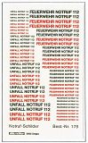 Müller  Decal 1:87 Notruf Schilder div.Gr. rot/schw.