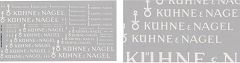 Müller  Decal 1:87   KÜHNE & NAGEL Spedition weiß ca. 10 x 20 cm